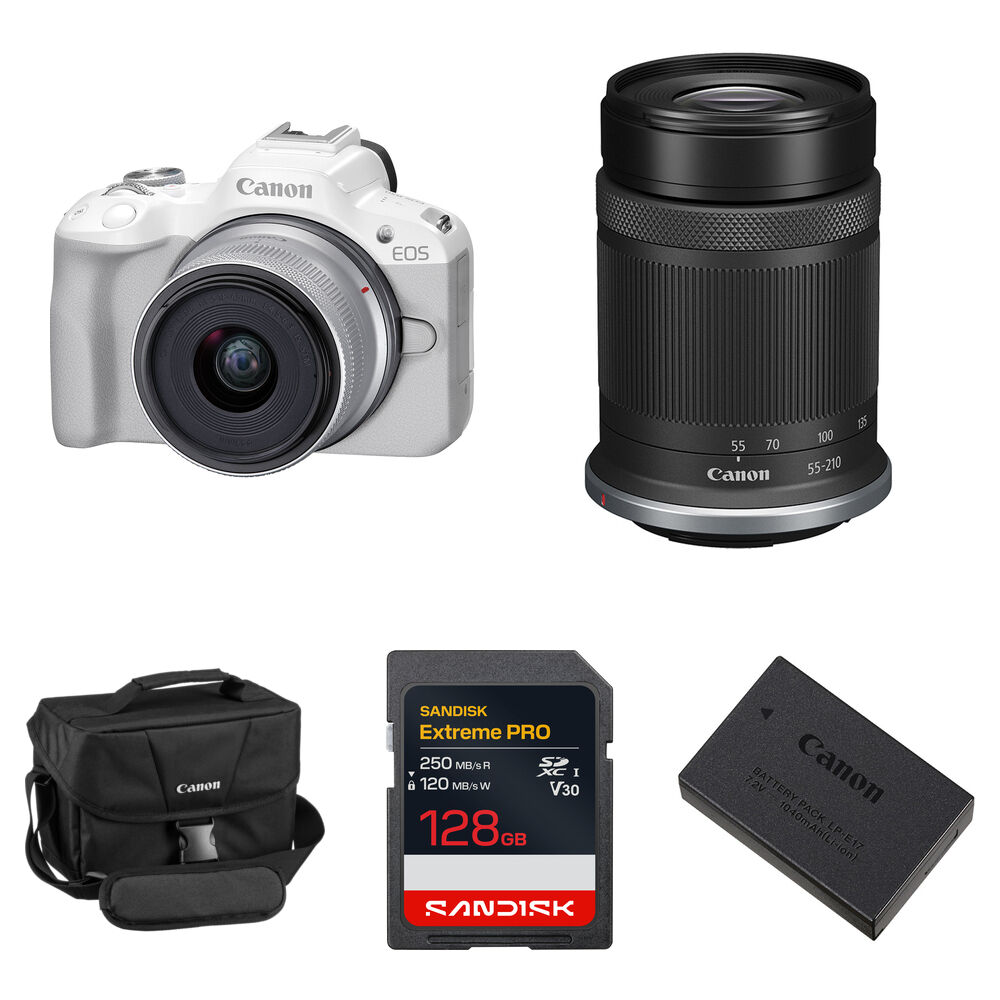 Canon EOS R50 Cámara Mirrorless 24.2MP con Lentes RF-S 18-45mm y RF-S 55-210mm