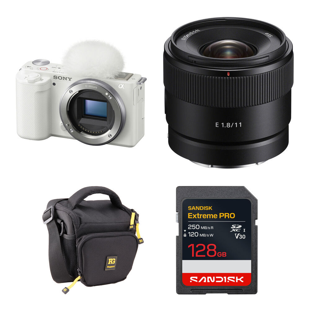 Sony ZV-E10 Cámara Sin Espejo con Lente 11mm f/1.8 y Accesorios Básicos
