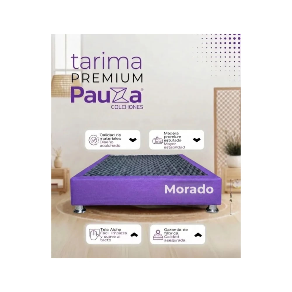 BASE BOX TARIMA PAUZA QUEEN MORADA Morado