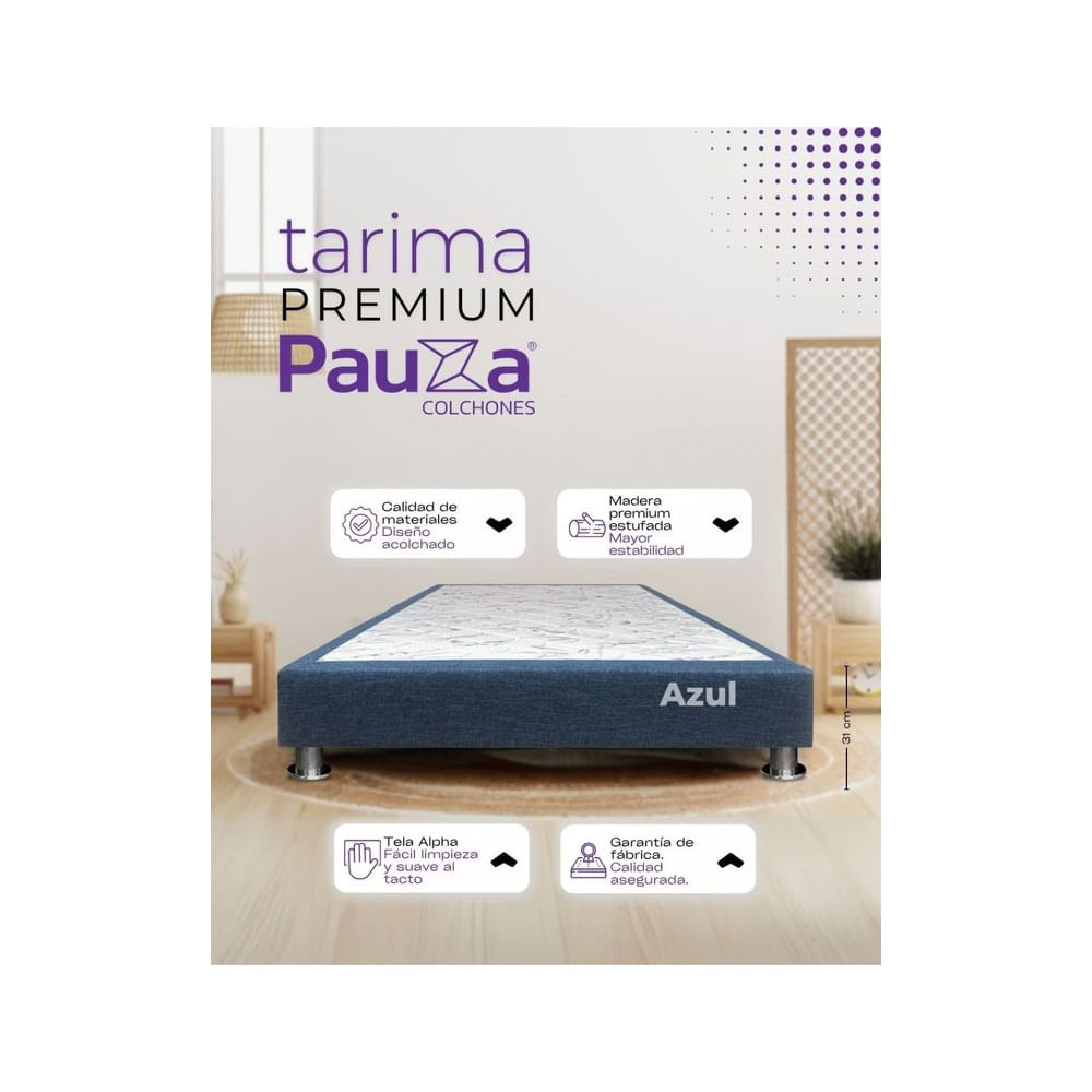 BASE BOX TARIMA PAUZA 2PLZ AZUL Azul