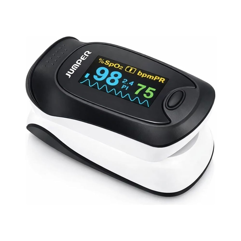 Oximetro De Pulso Jumper Pantalla A Color Con Indicador Pi Negroblanco