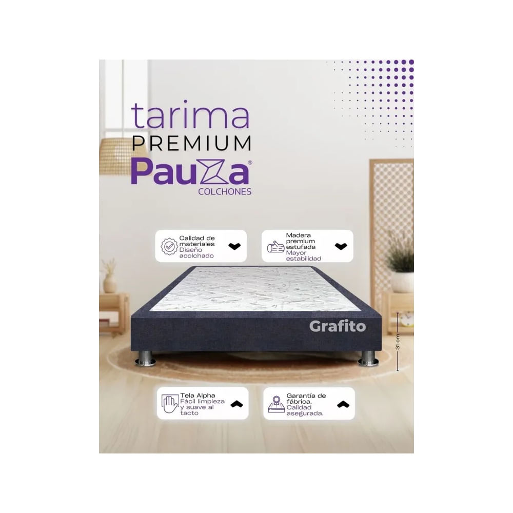 BASE BOX TARIMA PAUZA QUEEN GRAFITO Grafito