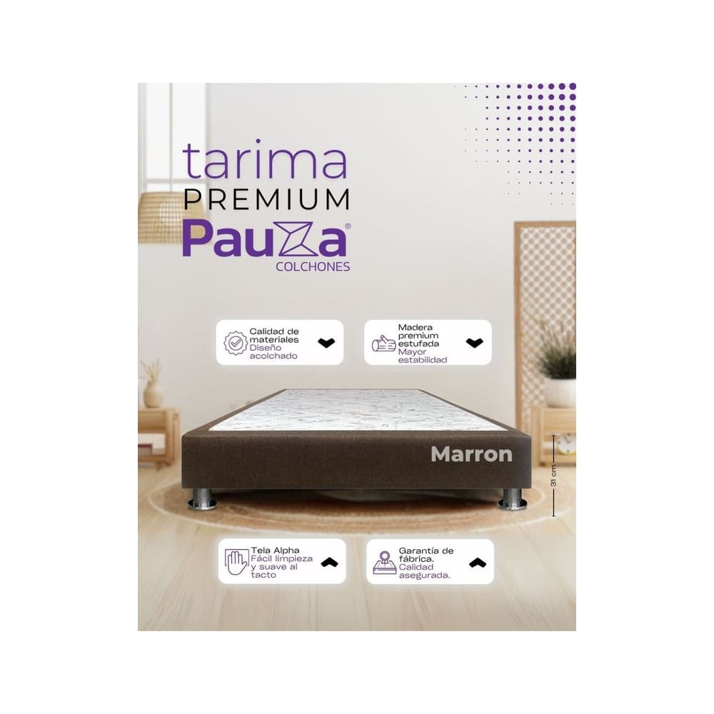 BASE BOX TARIMA PAUZA 2PLZ MARRON Marrón
