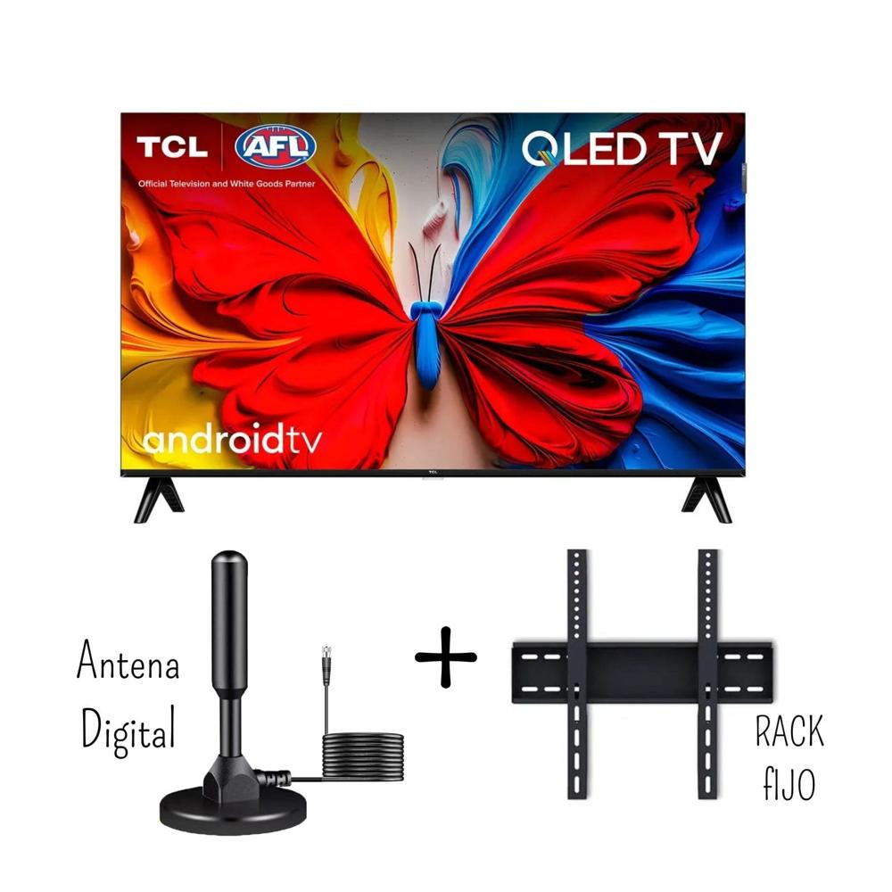 TELEVISOR TCL 40 PULGADAS QLED FHD GOOGLE TV 40S5K - ANTENA DIGITAL- RACK - NUEVO