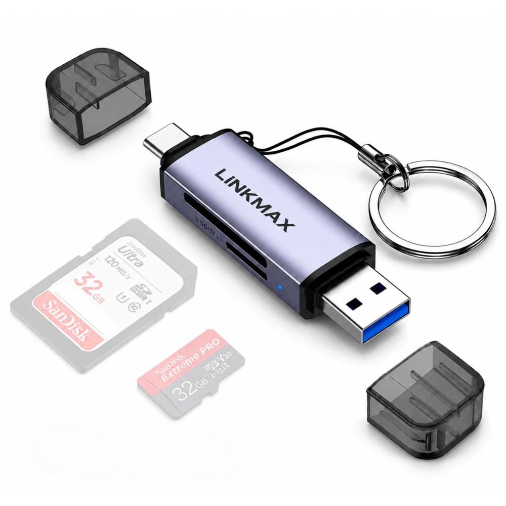 Lector De Tarjetas USB C OTG USB 3.0 Compatible SD TF Micro SD Para Celular Laptop