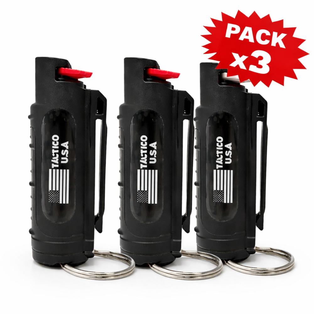Gas Pimienta Defensa Personal Pack 3 Llavero Seguridad