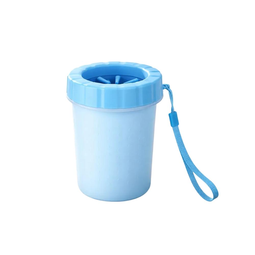 Lavapatas Portátil Mediano 2 en 1 para Perros y Gatos Color Celeste
