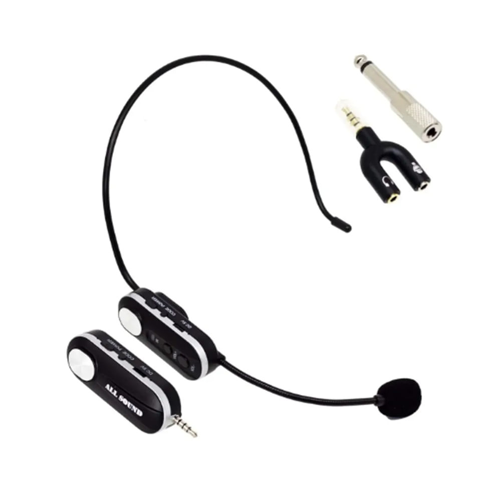 Micrófono Inalámbrico de Vincha UHF MC-V010 ALL SOUND