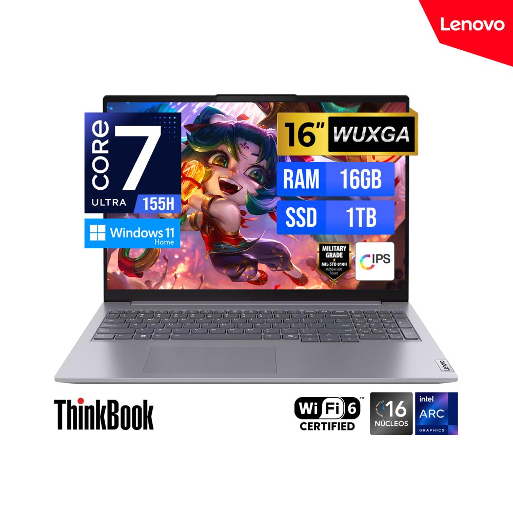 LAPTOP LENOVO THINKBOOK 16 G7 IML 16 WUXGA IPS Core Ultra 7 155H RAM 16GB SSD 1TB Win 11 Home