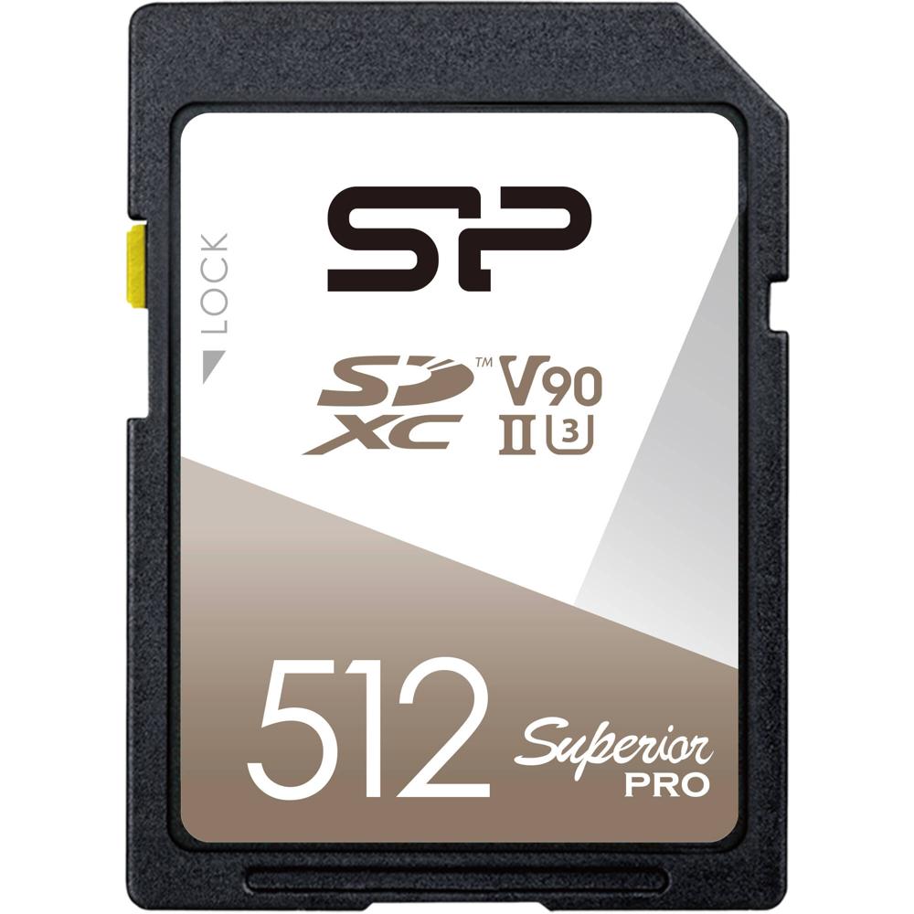 Silicon Power Tarjeta de Memoria SDXC 512GB Superior Pro UHS-II V90 - 290 MB/s Lectura, 26