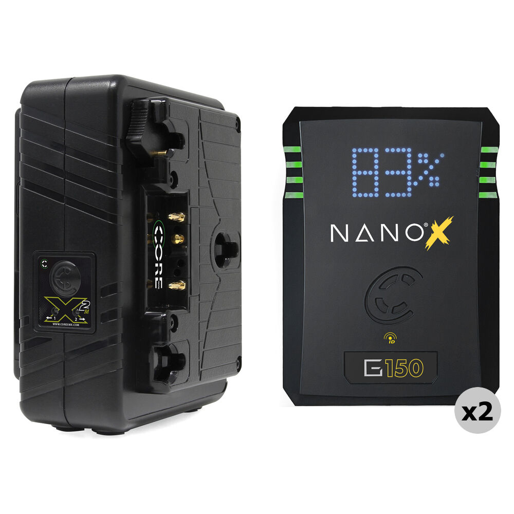 Core SWX NANOX G150 Kit de 2 Baterías Gold Mount + Cargador Doble GPM-X2A