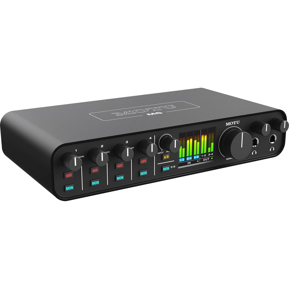 MOTU M6 Interfaz de Audio/MIDI USB-C 6x4 con 4 Preamplificadores, 2 Salidas de Auriculares