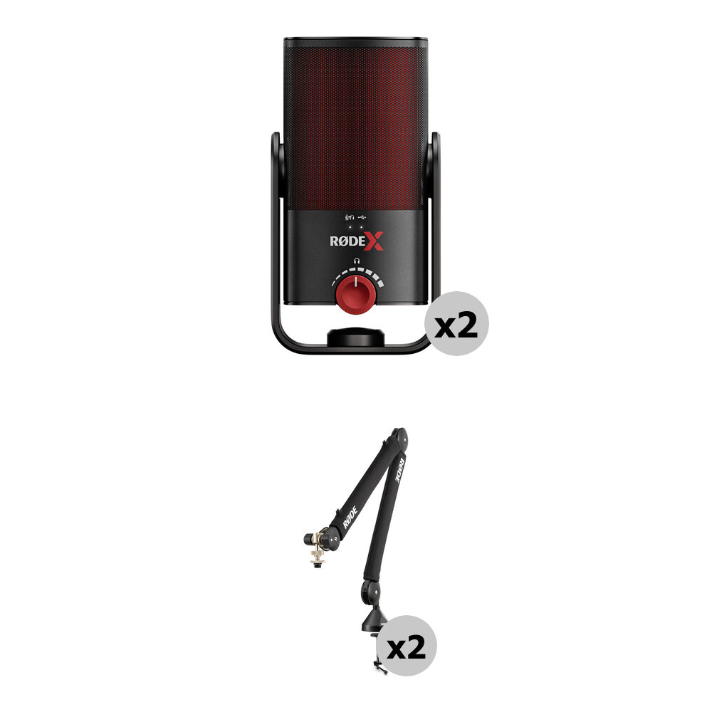 Rode X XCM-50 Kit de Micrófonos Condensadores USB-C para 2 Personas con Brazos de Transmi