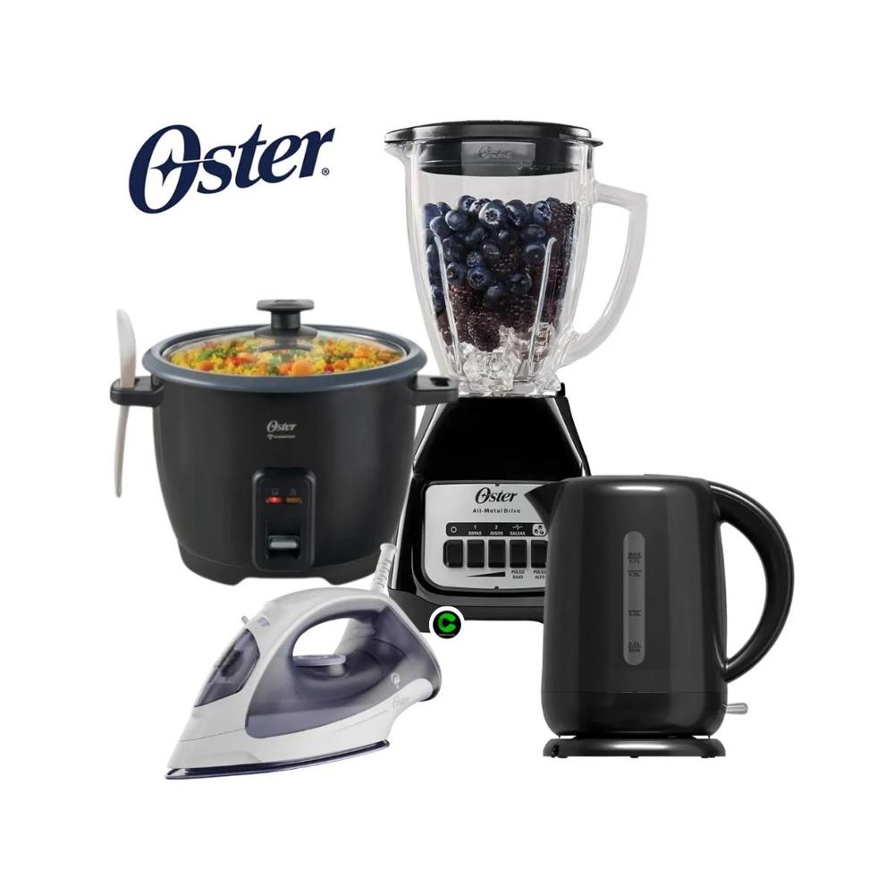 Combo Oster Licuadora - Olla Arrocera 1.8 LT - Hervidor 1.7 - Plancha