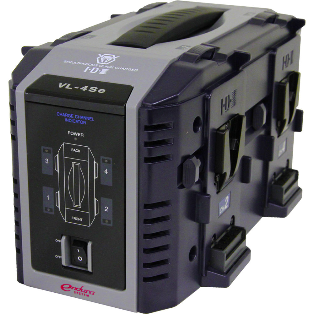 IDX VL-4SE Cargador de Baterías de Litio-Ion de 4 Canales (V-Mount) - Carga Simultánea,