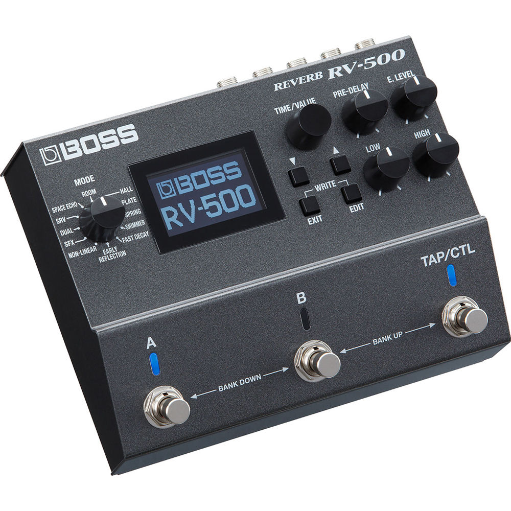 BOSS Pedal de Reverb RV-500 - 21 Efectos de Modulación en 12 Modos, I/O Estéreo, Control