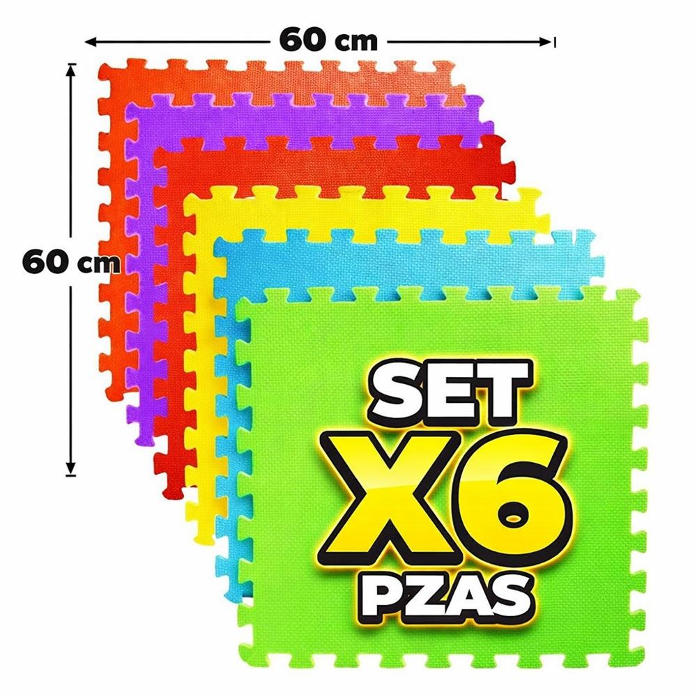 ALFOMBRA DE PISO EVA 60CM X 60CM - SET X6 PIEZAS