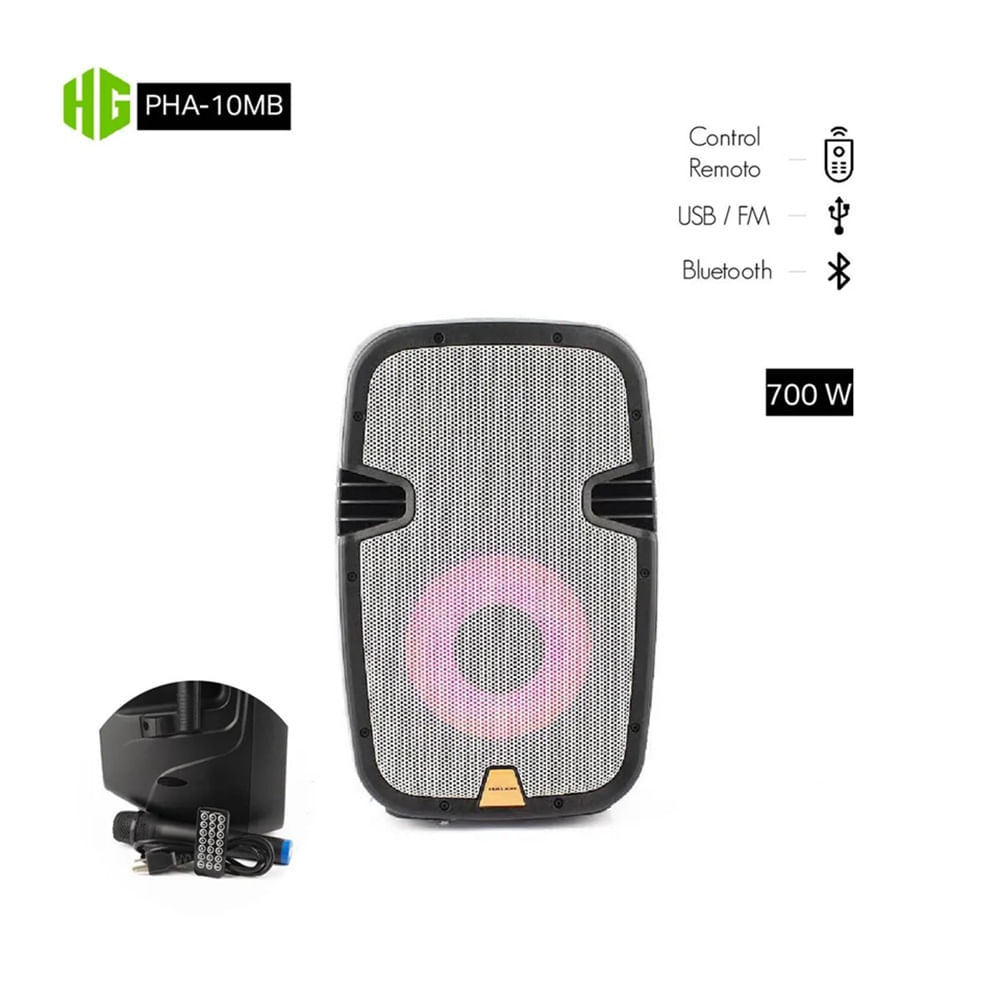 PARLANTE ACTIVO HALION PHA-10MB 1UHF MIC BATERIA