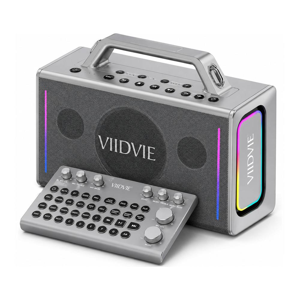Parlante Karaoke Portátil Vidvie XL-SP924 200W Negro con 2 Micrófonos