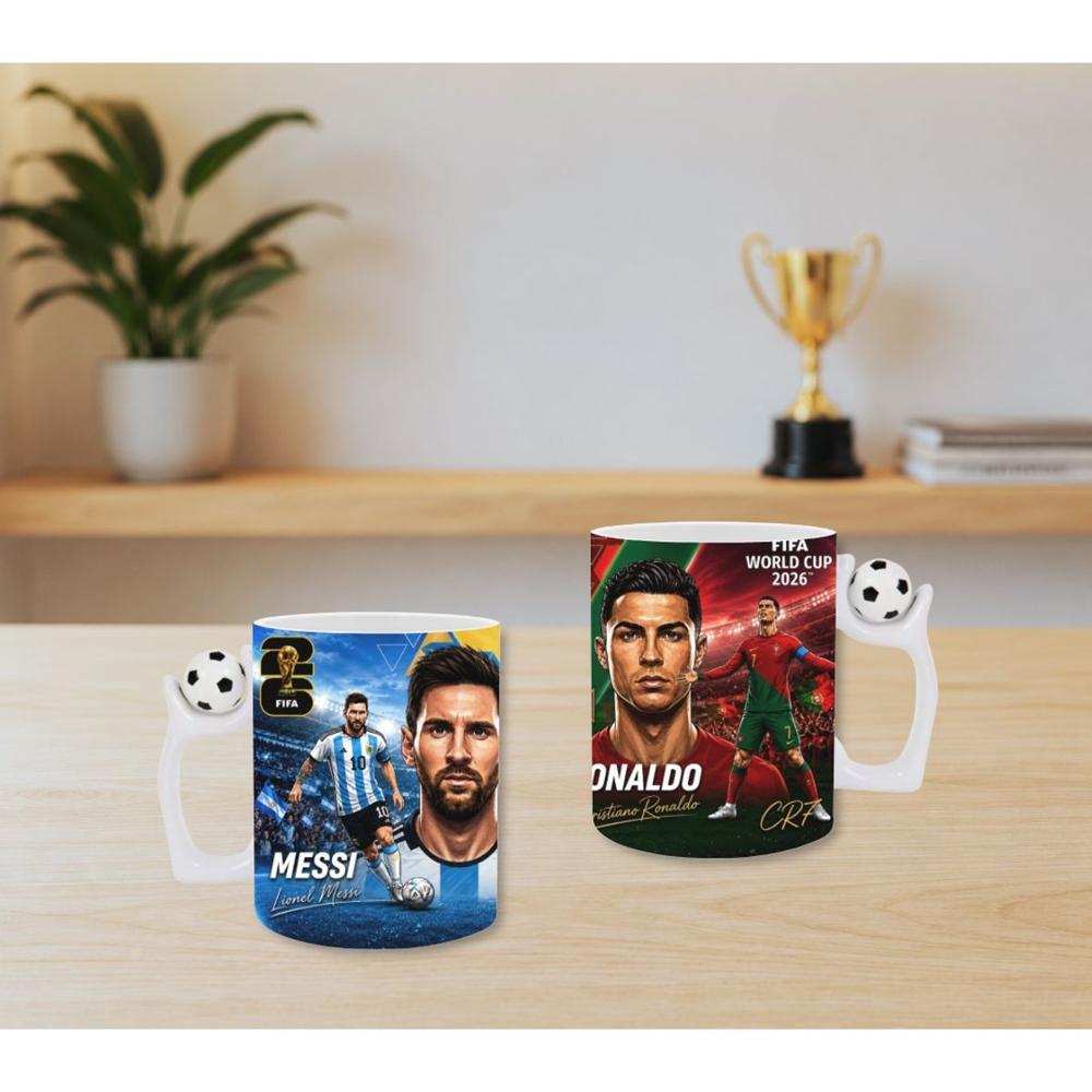 TAZA COPA MUNDIAL DEL FUTBOL, DIA DEL PADRE, CR7 MESSI