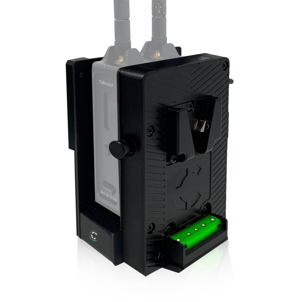 Core SWX Helix Caddy V-Mount para Transmisor Teradek Bolt LT - Soporte seguro, salida 12 V