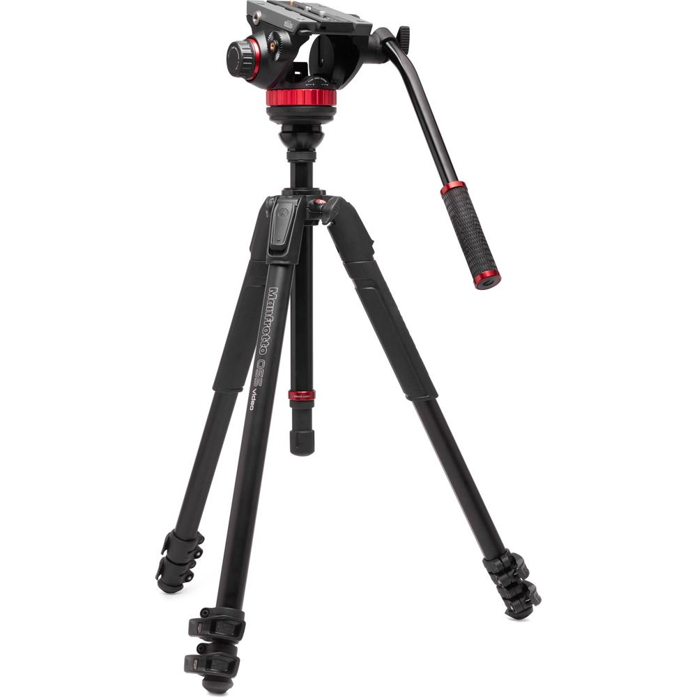 Manfrotto Trípode de Video de Aluminio de 3 Secciones con Cabezal Fluido 502AH - Capacida