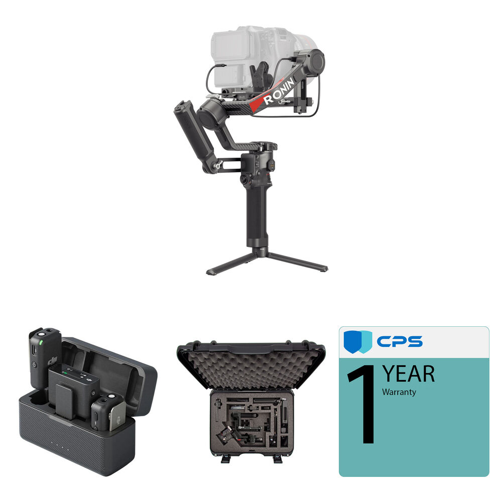 DJI RS 4 Pro Gimbal Stabilizer Combo Kit con Sistema de Micrófono Inalámbrico