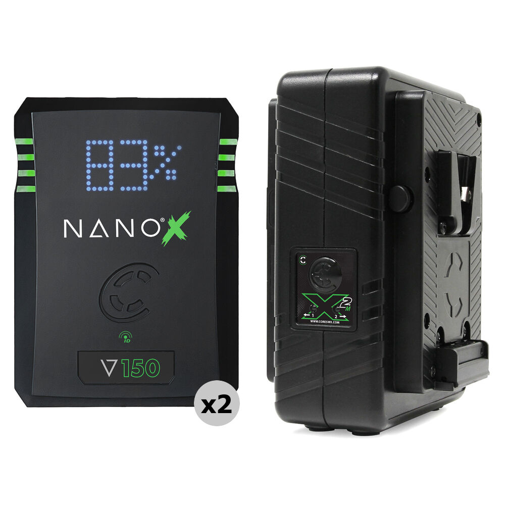 Core SWX NANOX V150 Kit de 2 Baterías V-Mount y Cargador Doble GPM-X2S