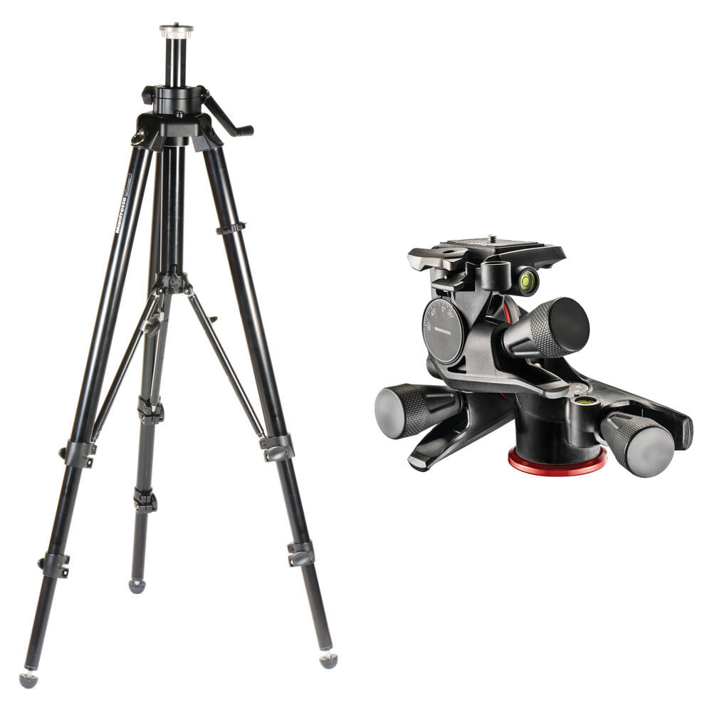 Manfrotto Trípode Pro 475B con Columna Engranada y Cabezal XPRO 3 Vías