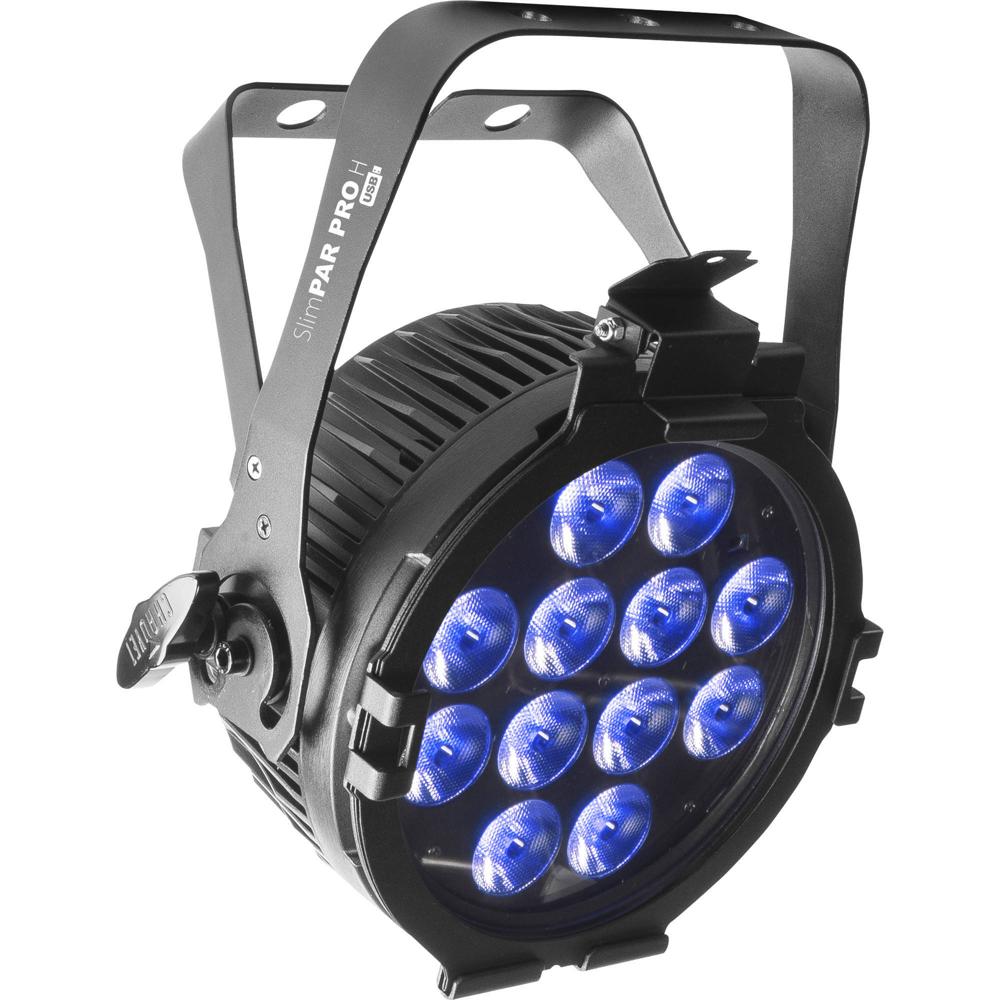 CHAUVET DJ SlimPAR Pro H USB LED PAR RGBAW+UV 10W - 4 Pack, Diseño Bajo, Control DMX Inal
