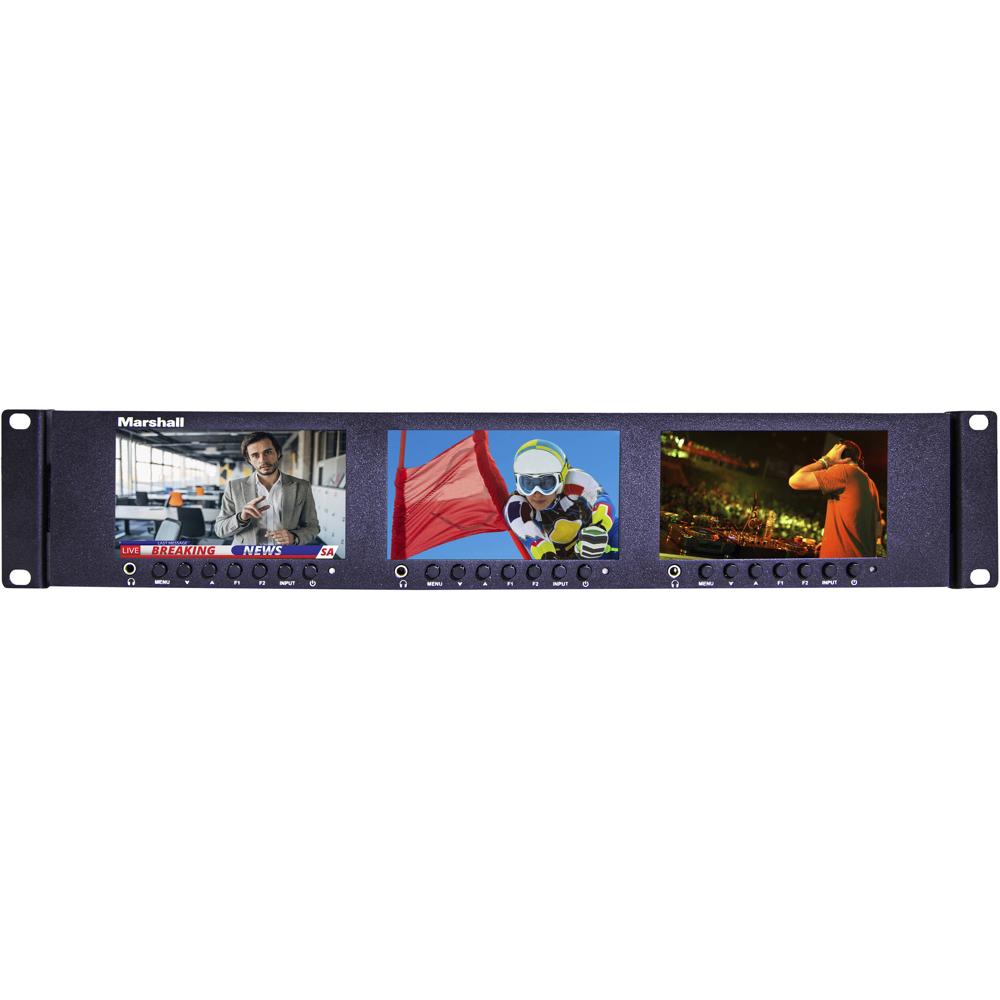 Marshall Electronics ML-503 Monitor Rackmount Triple 5"" 1920 x 1080 LCD con 3G-SDI y HDMI