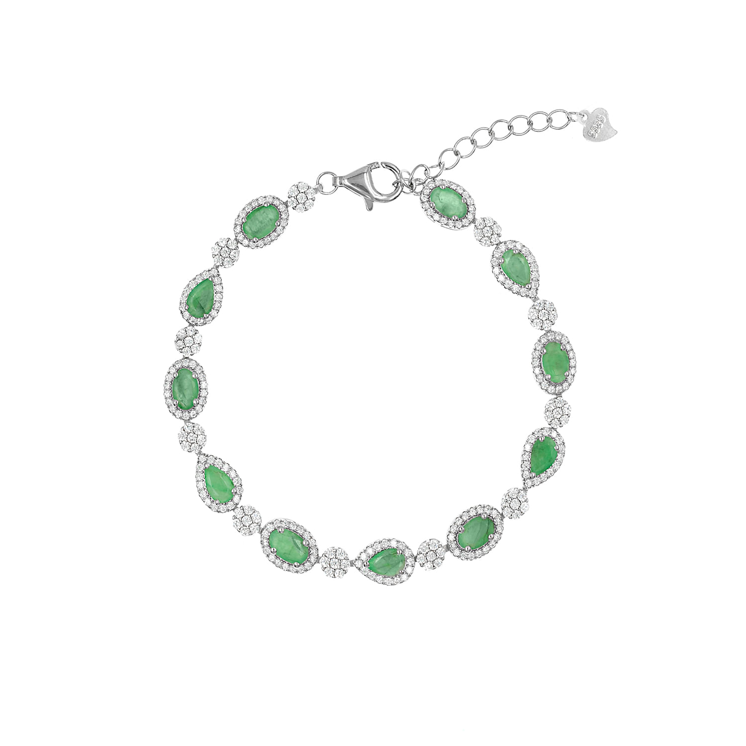 Pulsera Plata 925 Esmeralda Bestfriends Mujer Baliq