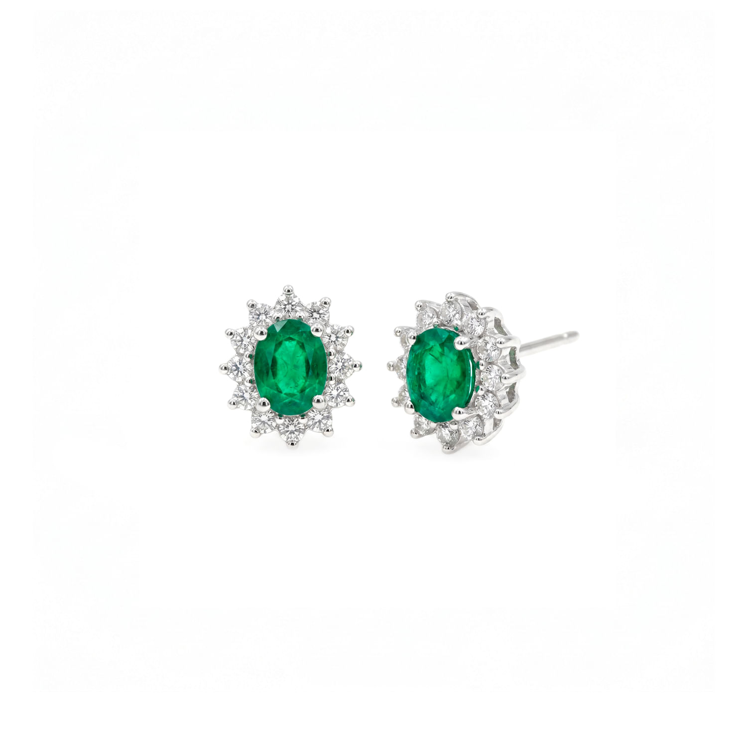 Aretes Plata 925 Roseta Esmeralda Mujer Baliq