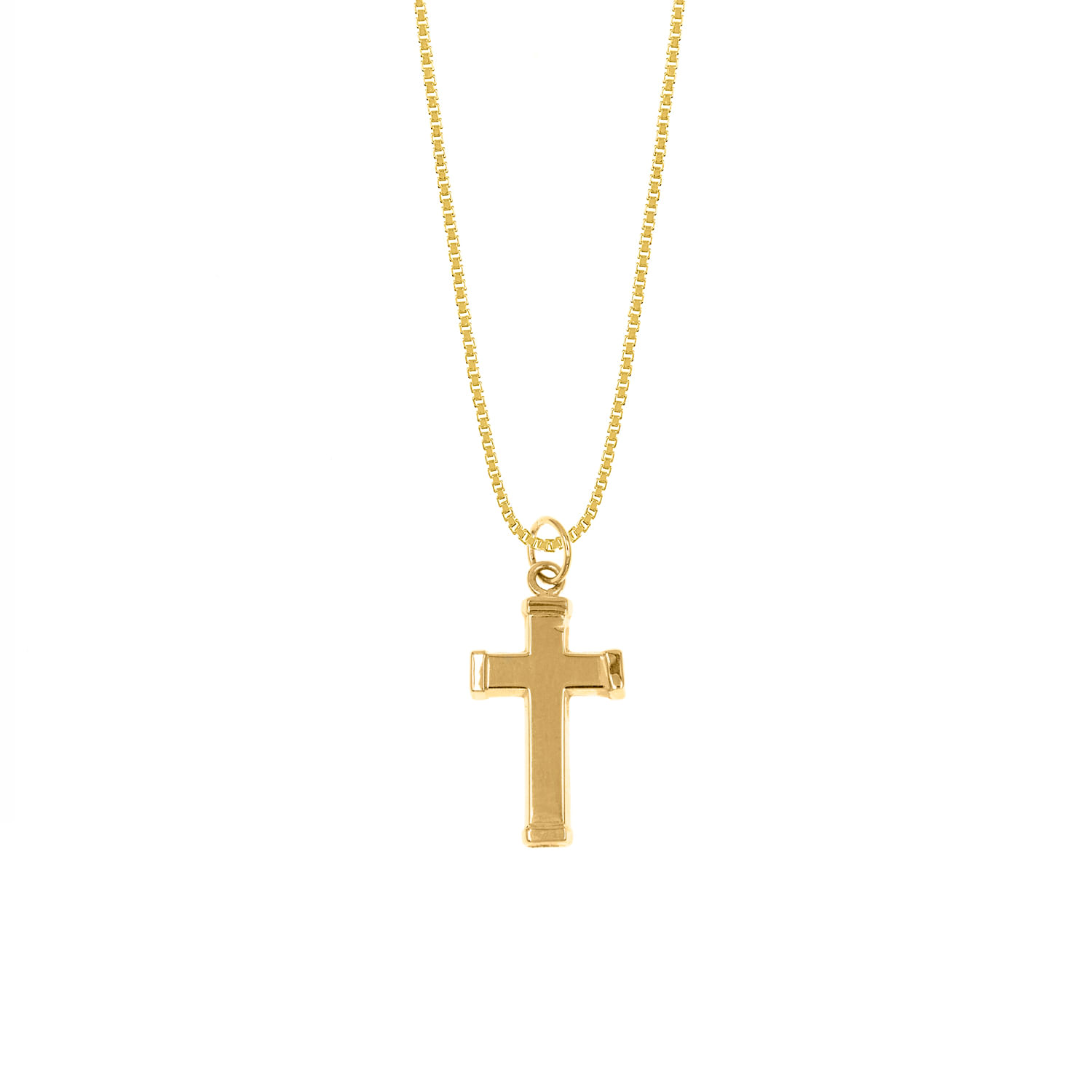 Collar Oro 18K Cruz Cruadrado Mujer Baliq
