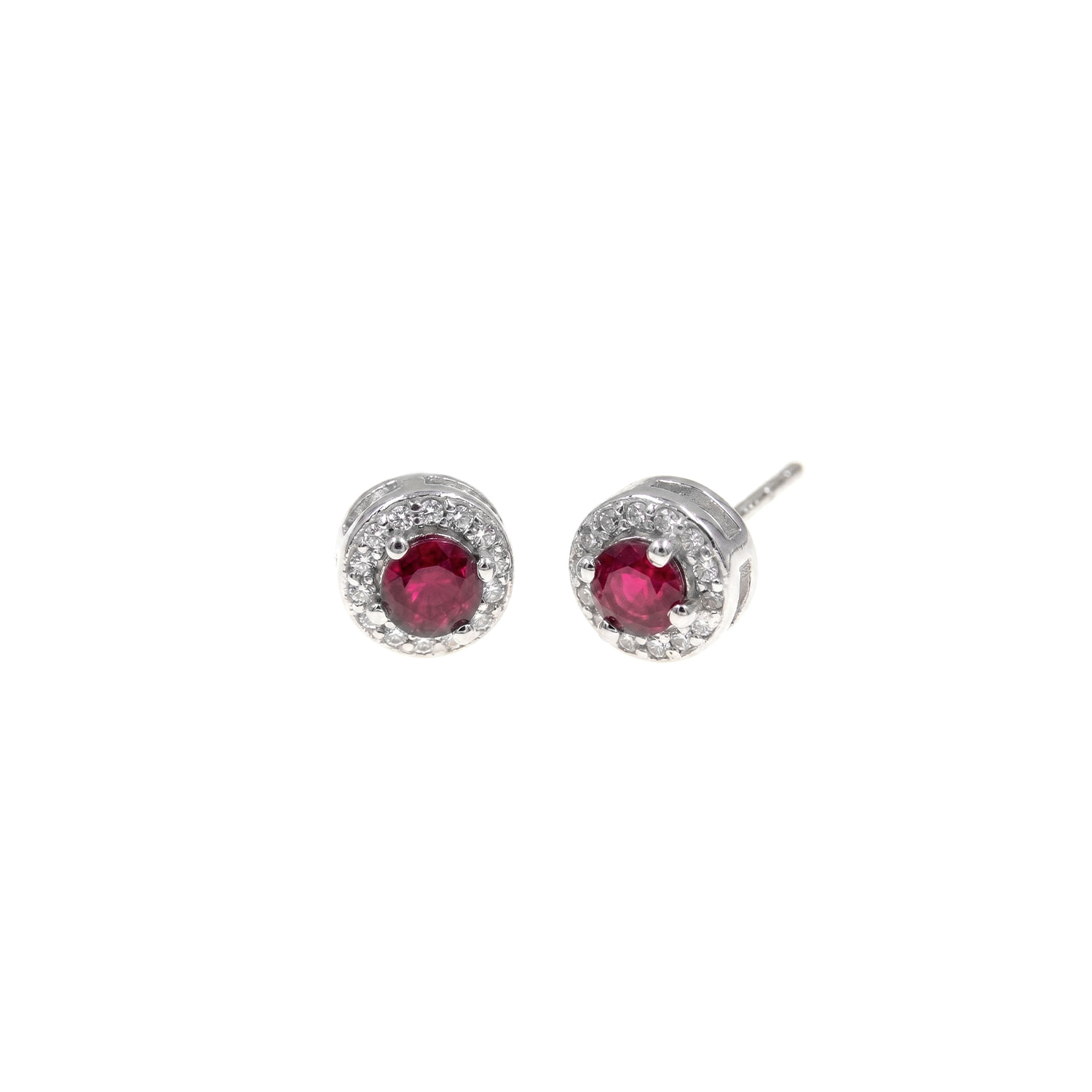 Aretes Plata 925 Rubí Mujer Baliq