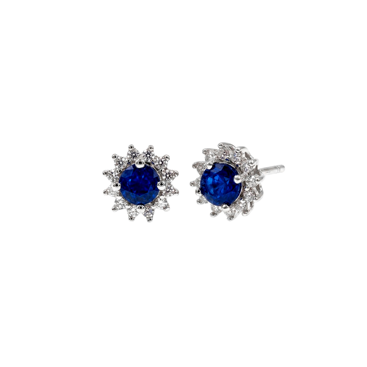 Aretes Plata 925 Roseta Zafiro Mujer Baliq