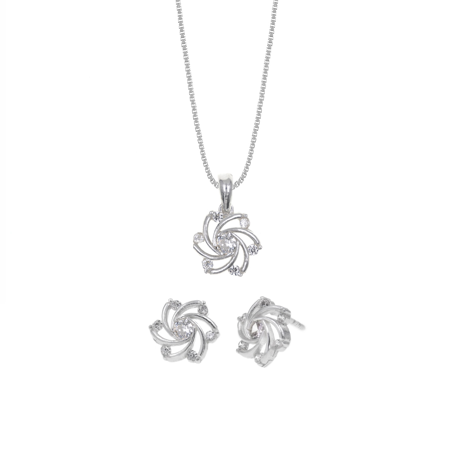 Set Collar Y Aretes Plata 925 Molino Mujer Baliq