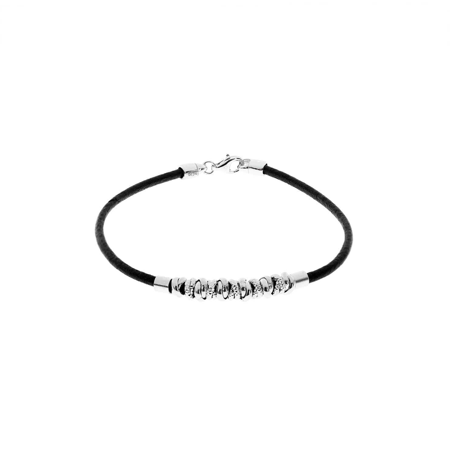 Pulsera Plata 925 Donas & Cuero Mujer Baliq