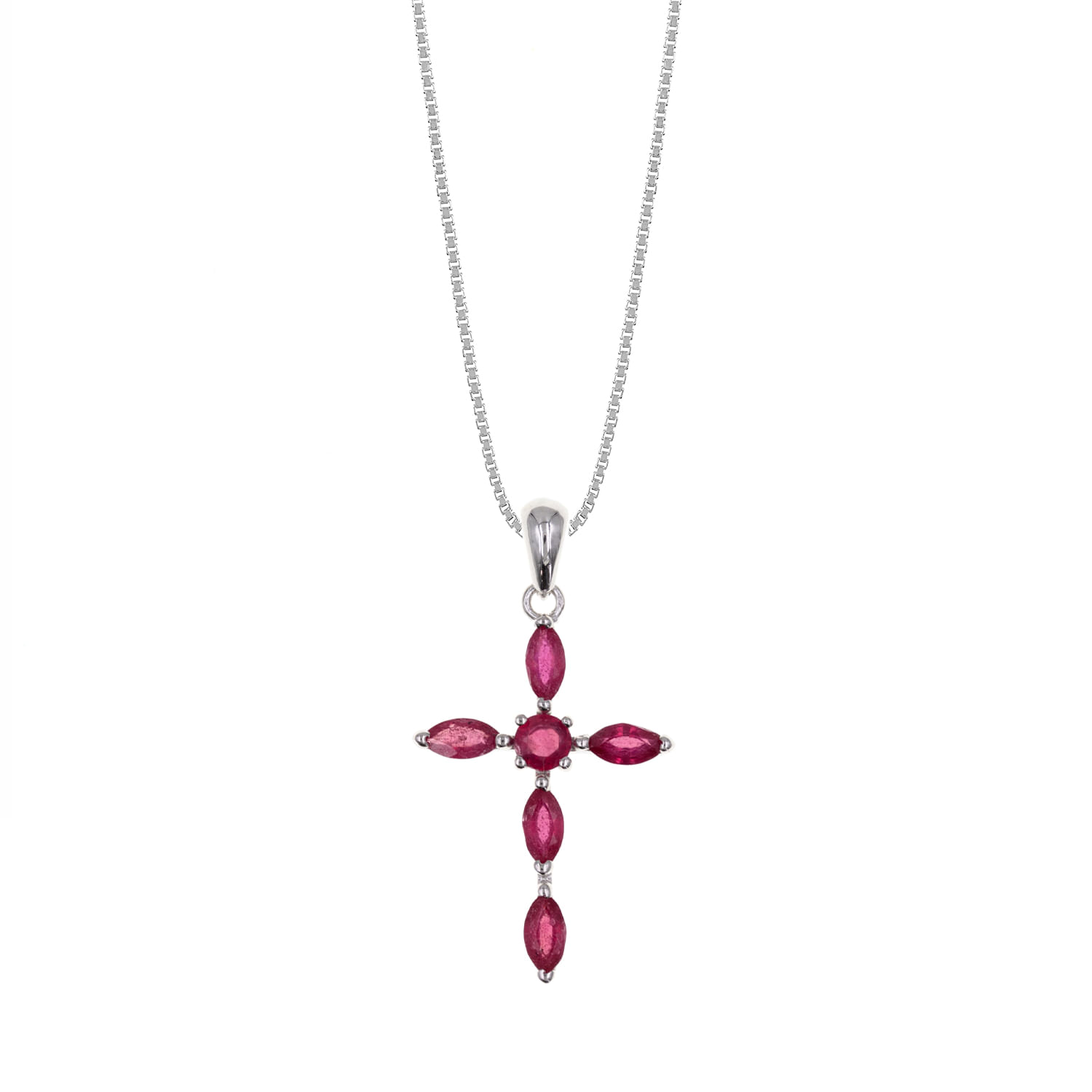 Collar Plata 925 Casual Rubí Mujer Baliq