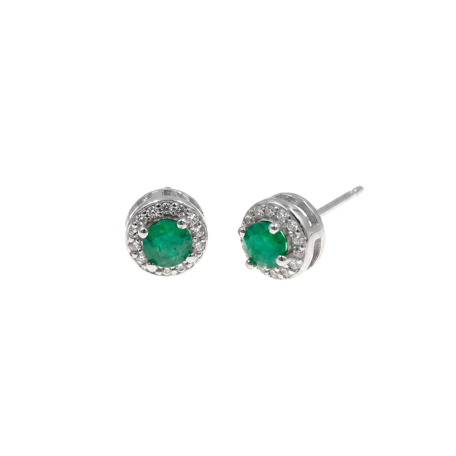 Aretes Plata 925 Esmeralda Mujer Baliq