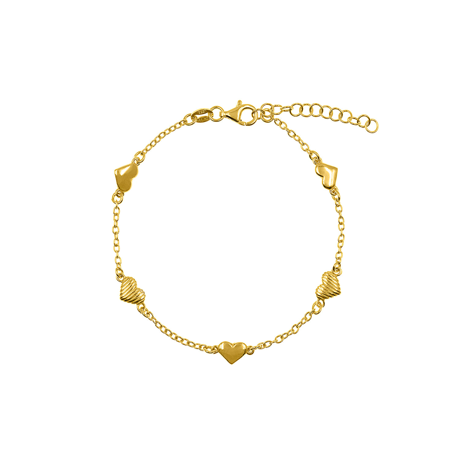 Pulsera Goldensilver Corazones Mujer Baliq