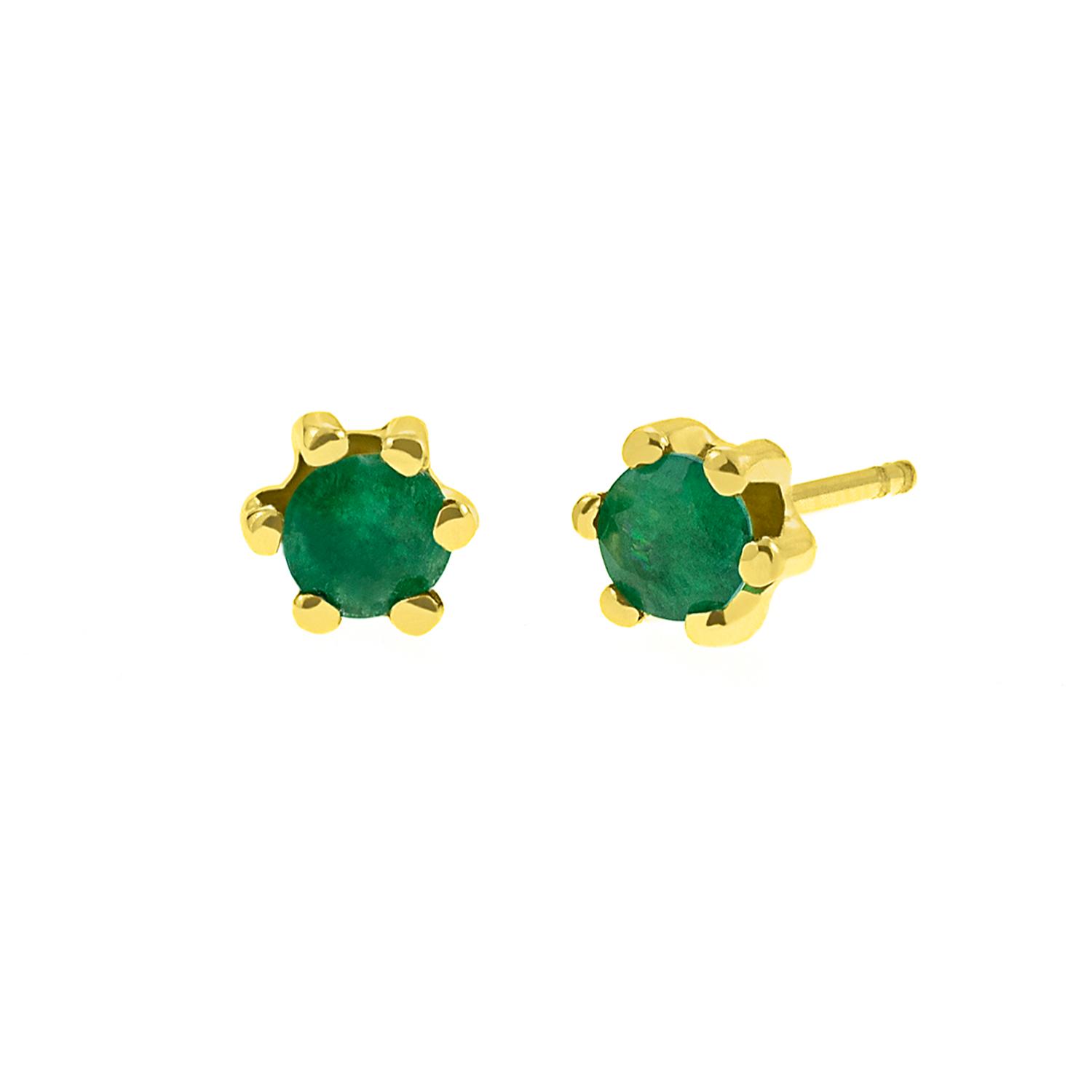 Aretes Oro 18K Esmeralda Mujer Baliq