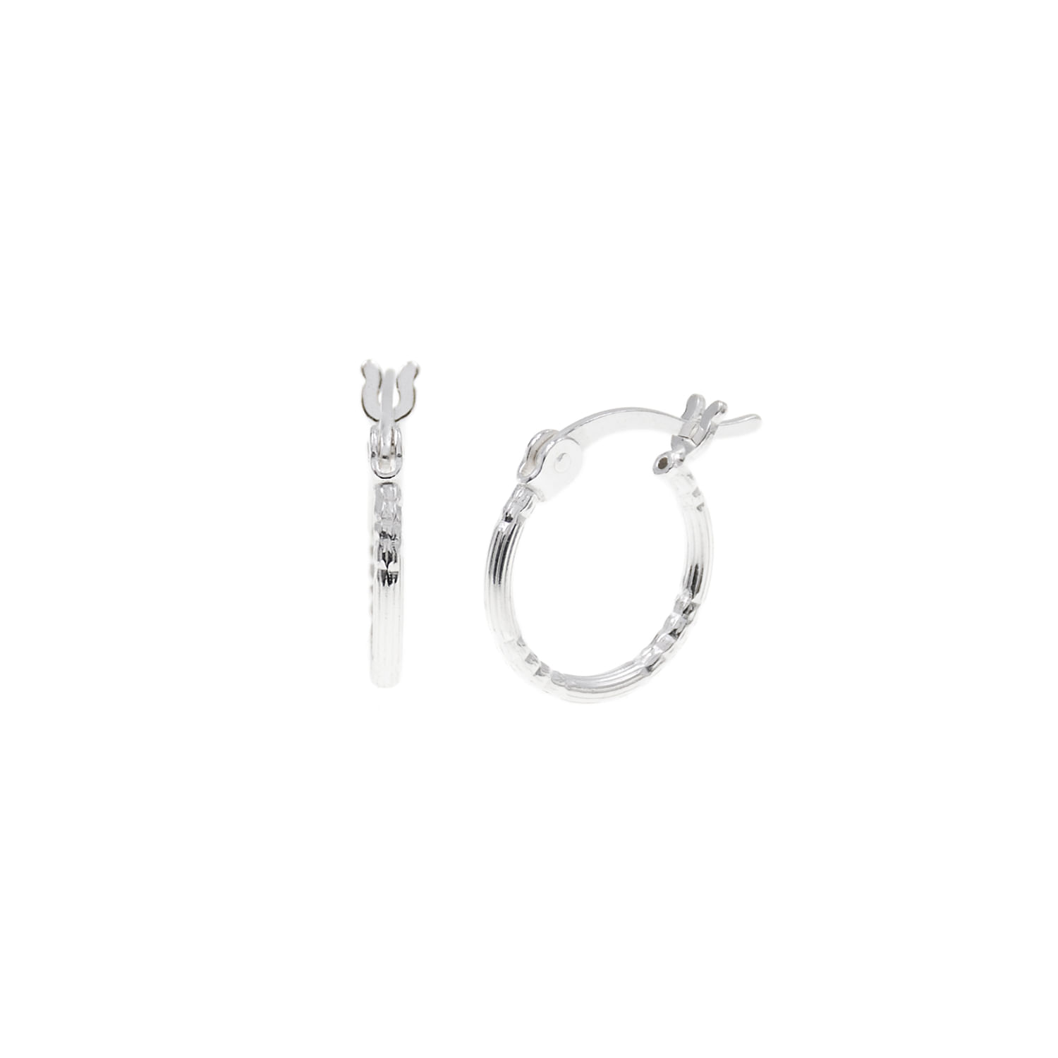 Argollas Plata 925 Texturada Casual Mujer Baliq