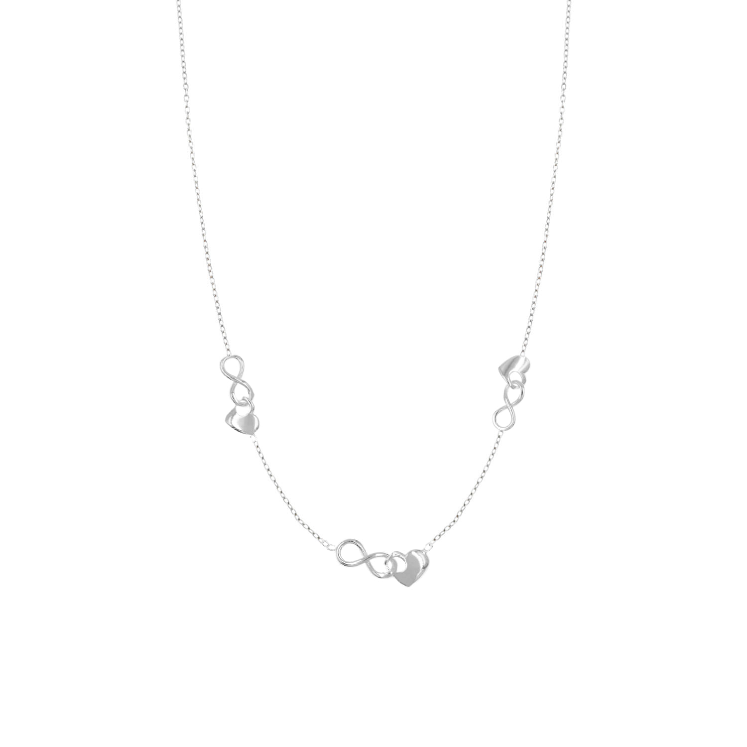 Collar Plata 925 Corazón Infinito Mujer Baliq