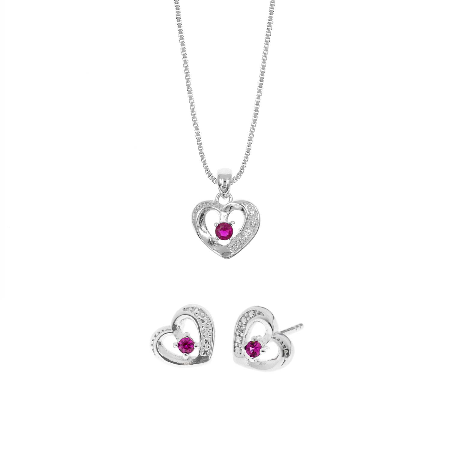 Set Collar Y Aretes Plata 925 Latidos Mujer Baliq