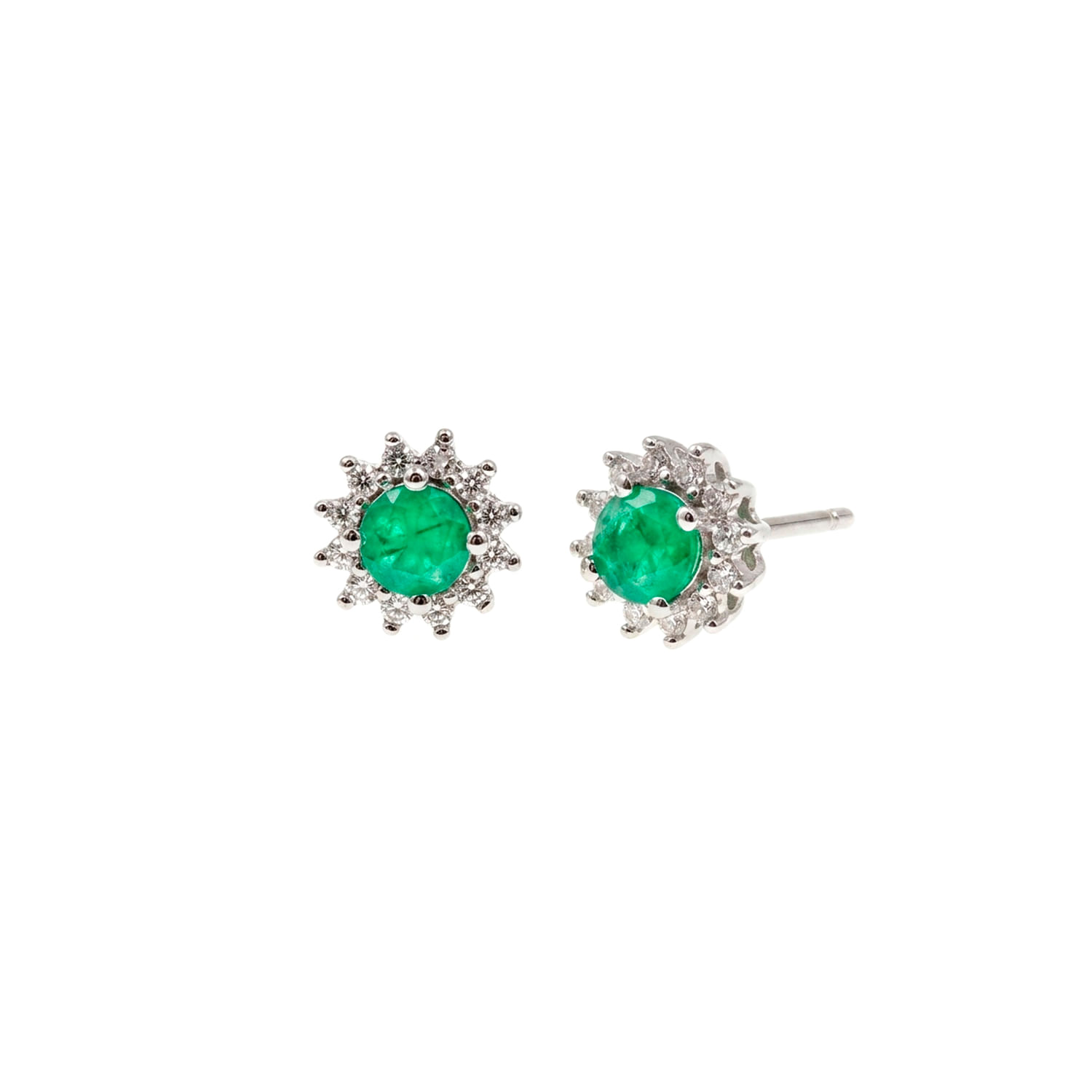 Aretes Plata 925 Esmeralda Ovaladas Mujer Baliq