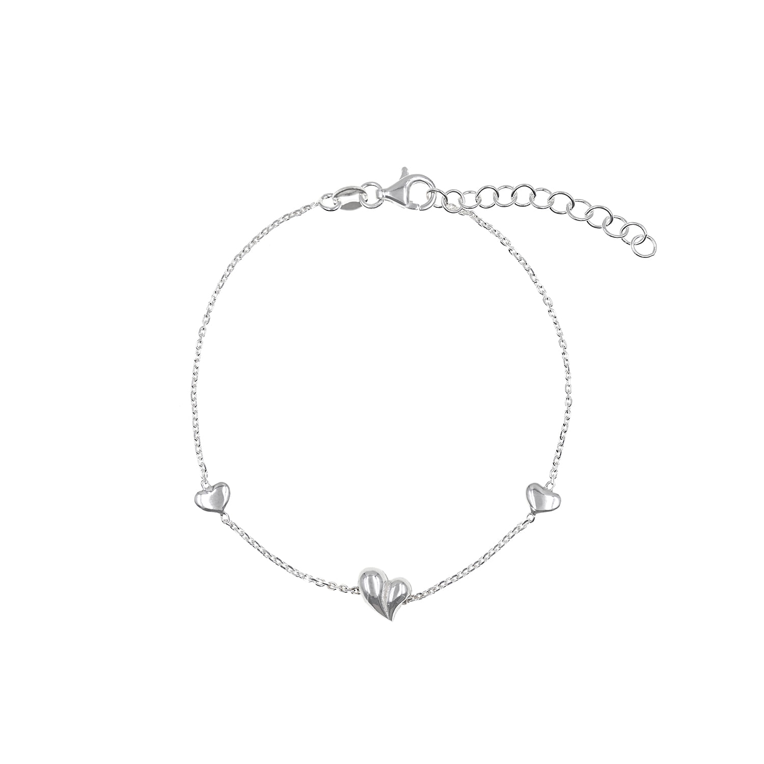 Pulsera Plata 925 Corazones Mujer 1 Baliq
