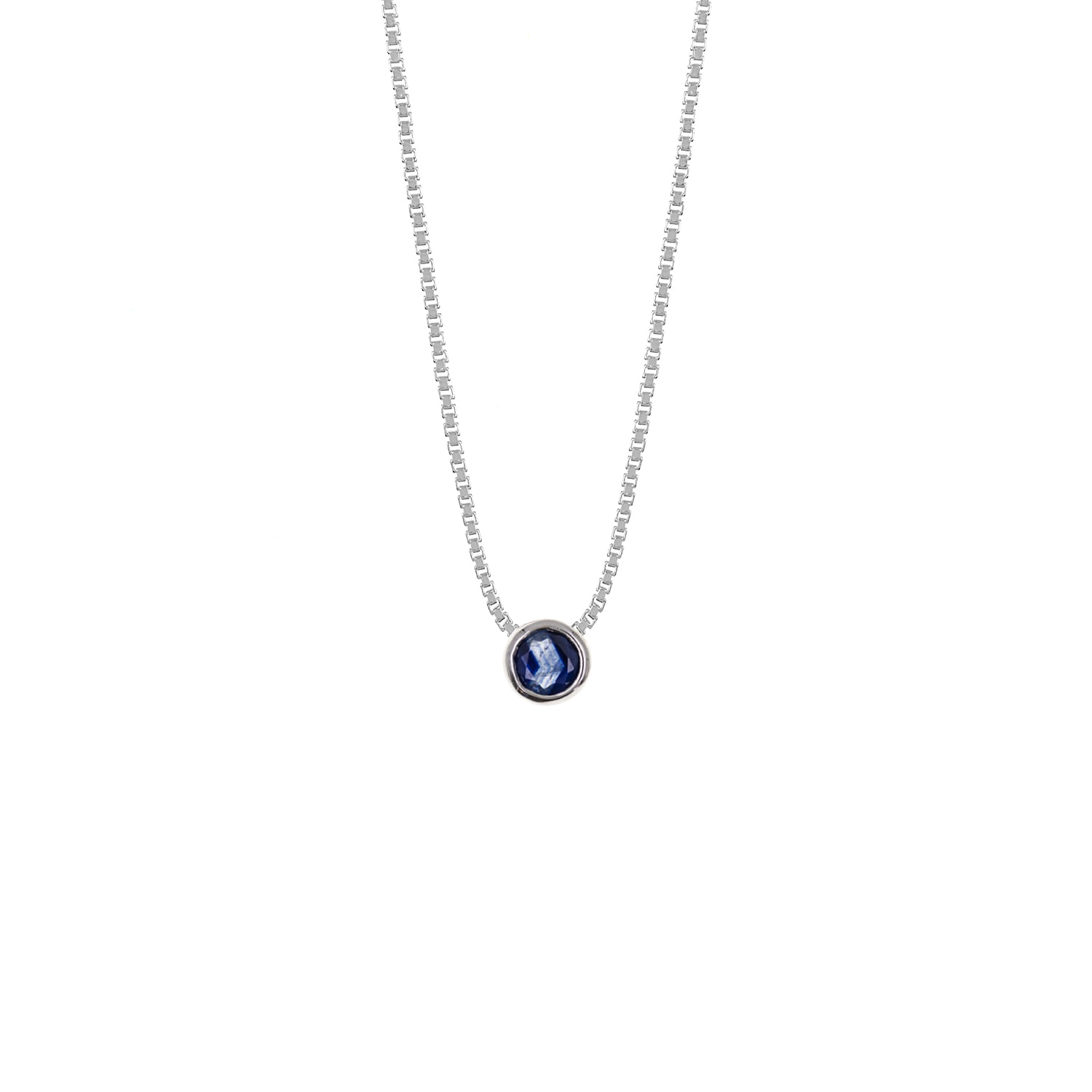 Collar Plata 925 Redondo Zafiro Mujer Baliq