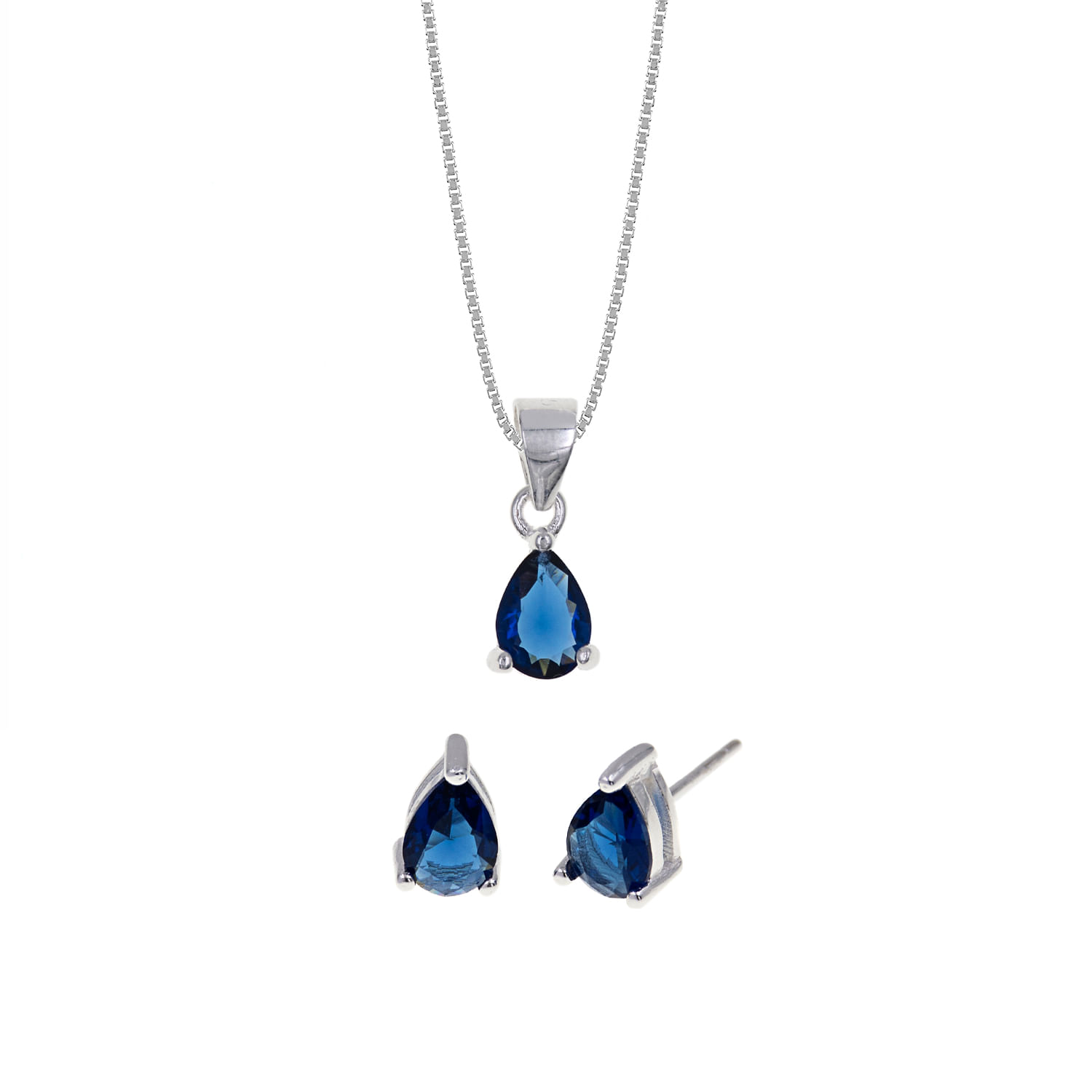 Set Collar Y Aretes Plata 925 Gota Mujer Baliq