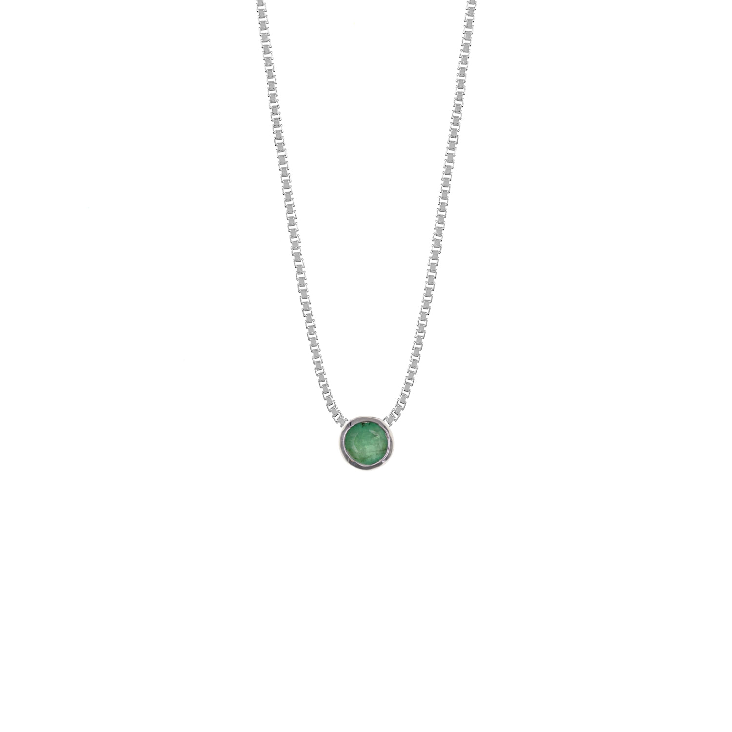 Collar Plata 925 Redondo Esmeralda Mujer Baliq
